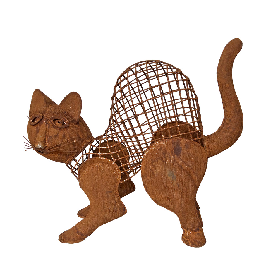 SCHOLTISSEK | KUNSTVOLLE EISEN-ACCESSOIRES | GROSSE KATZE | L 100 cm, B 30 cm, H 73 cm SCHOLTISSEK | KUNSTVOLLE EISEN-ACCESSOIRES | GROSSE KATZE | L 100 cm, B 30 cm, H 73 cm