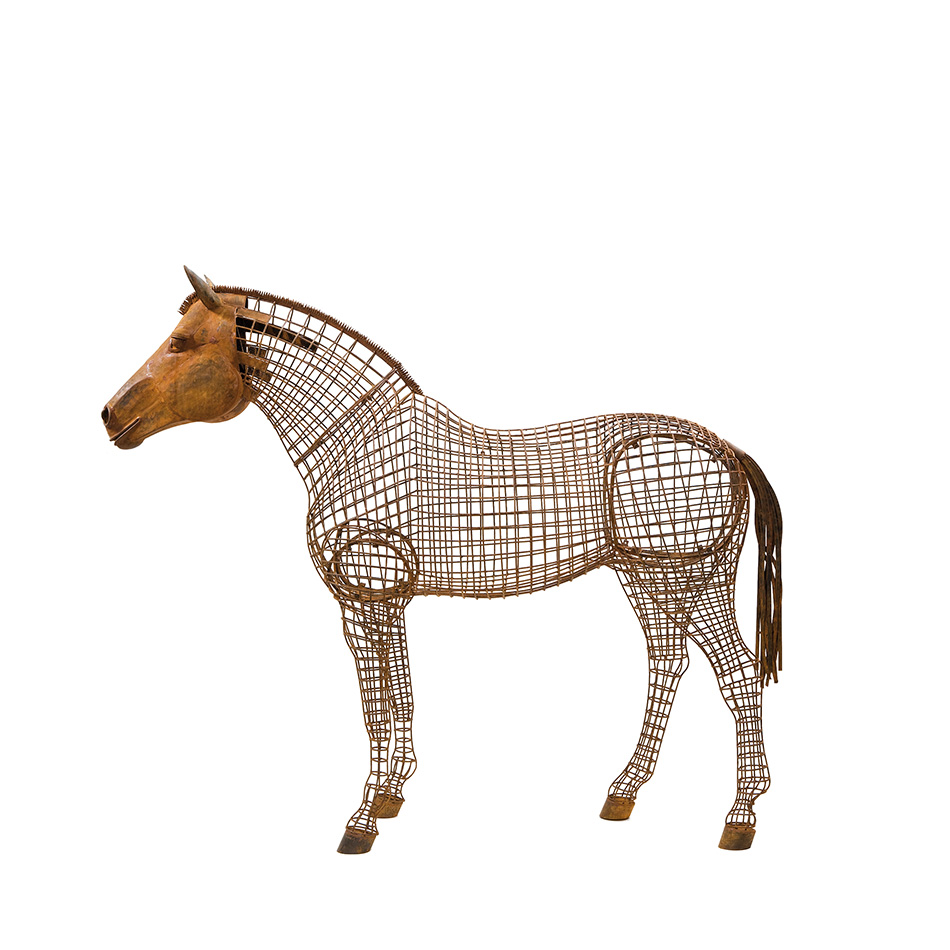 SCHOLTISSEK | KUNSTVOLLE EISEN-ACCESSOIRES | PFERD METEOR mittel | L ca. 205 cm, B ca. 55 cm, H ca. 180 cm SCHOLTISSEK | KUNSTVOLLE EISEN-ACCESSOIRES | PFERD METEOR mittel | L ca. 205 cm, B ca. 55 cm, H ca. 180 cm