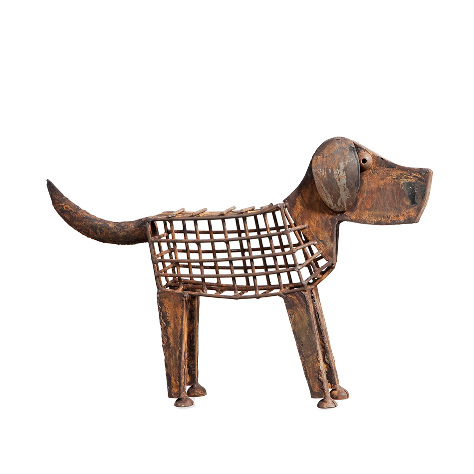 SCHOLTISSEK | KUNSTVOLLE EISEN-ACCESSOIRES | HUND BODO | L ca. 50 cm, B ca.12 cm, H ca.37 cm SCHOLTISSEK | KUNSTVOLLE EISEN-ACCESSOIRES | HUND BODO | L ca. 50 cm, B ca.12 cm, H ca.37 cm