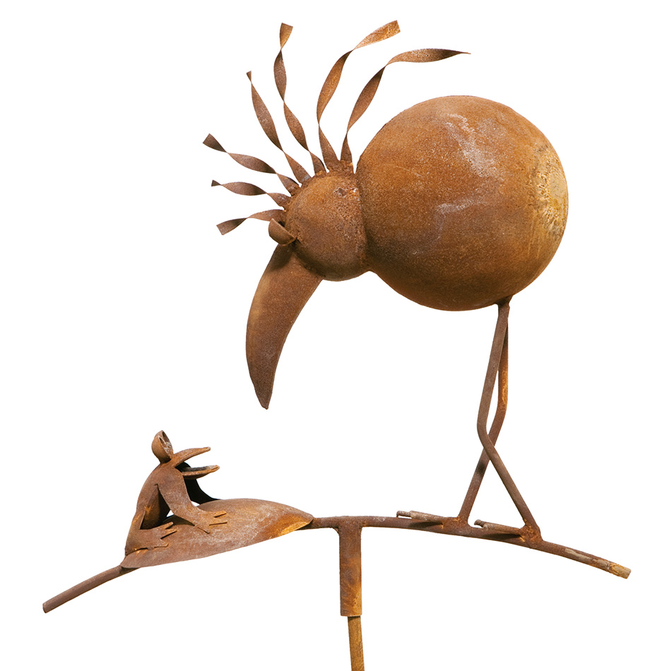 SCHOLTISSEK | KUNSTVOLLE EISEN-ACCESSOIRES | Gartenstecker RABE JAN MIT FROSCH | B ca. 50 cm, H ca. 50 cm SCHOLTISSEK | KUNSTVOLLE EISEN-ACCESSOIRES | Gartenstecker RABE JAN MIT FROSCH | B ca. 50 cm, H ca. 50 cm