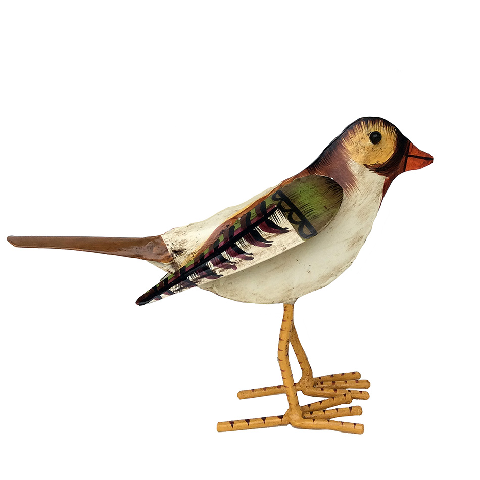 SCHOLTISSEK | KUNSTVOLLE EISEN-ACCESSOIRES | SINGVOGEL NR. 3 bemalt | H ca. 19 cm, L ca. 26 cm SCHOLTISSEK | KUNSTVOLLE EISEN-ACCESSOIRES | SINGVOGEL NR. 3 bemalt | H ca. 19 cm, L ca. 26 cm