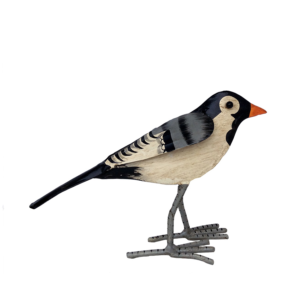 SCHOLTISSEK | KUNSTVOLLE EISEN-ACCESSOIRES | SINGVOGEL NR. 4 bemalt | B ca. 17 cm, H ca. 26 cm SCHOLTISSEK | KUNSTVOLLE EISEN-ACCESSOIRES | SINGVOGEL NR. 4 bemalt | B ca. 17 cm, H ca. 26 cm